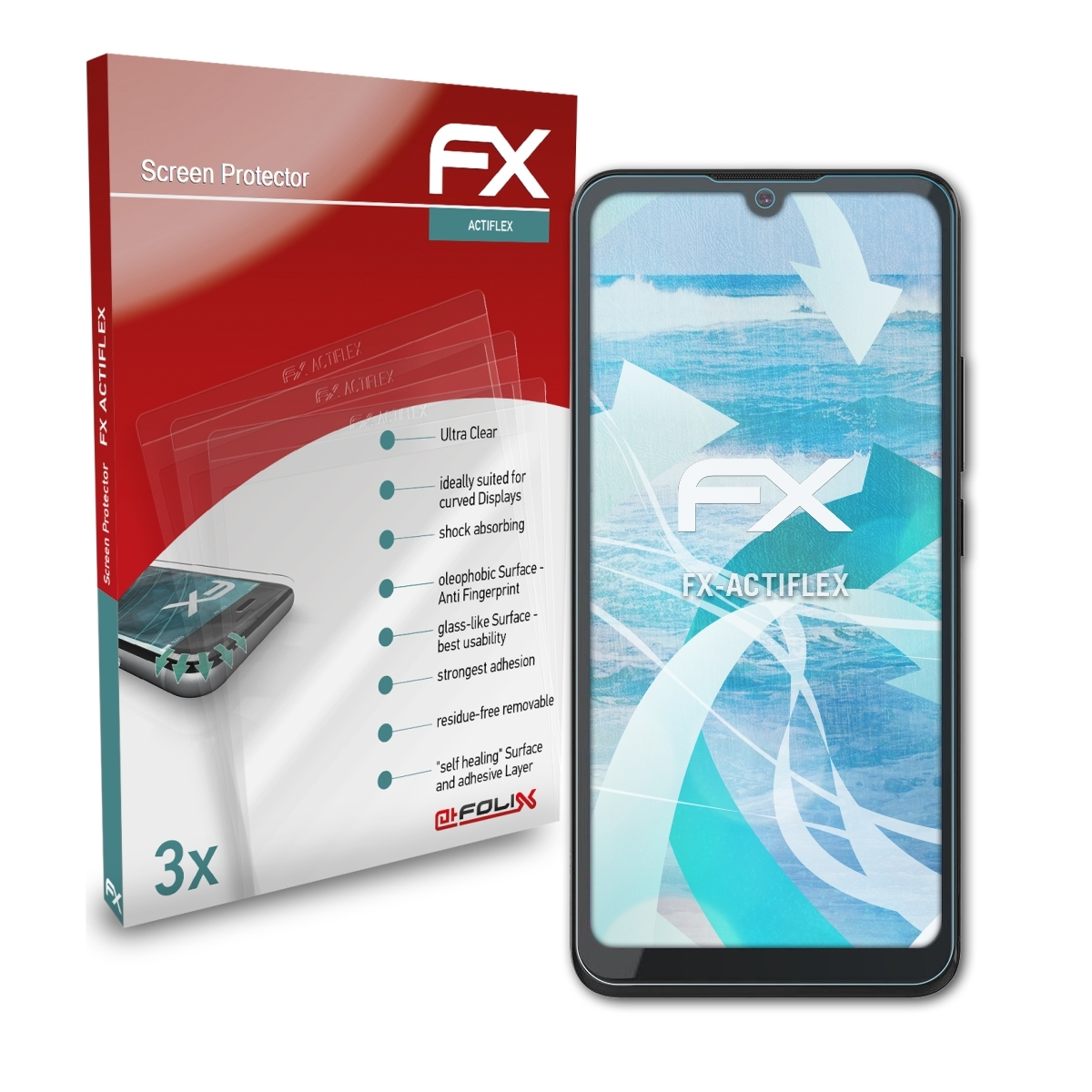 Nuu ATFOLIX Plus) 3x Mobile X6 Displayschutz(für FX-ActiFleX