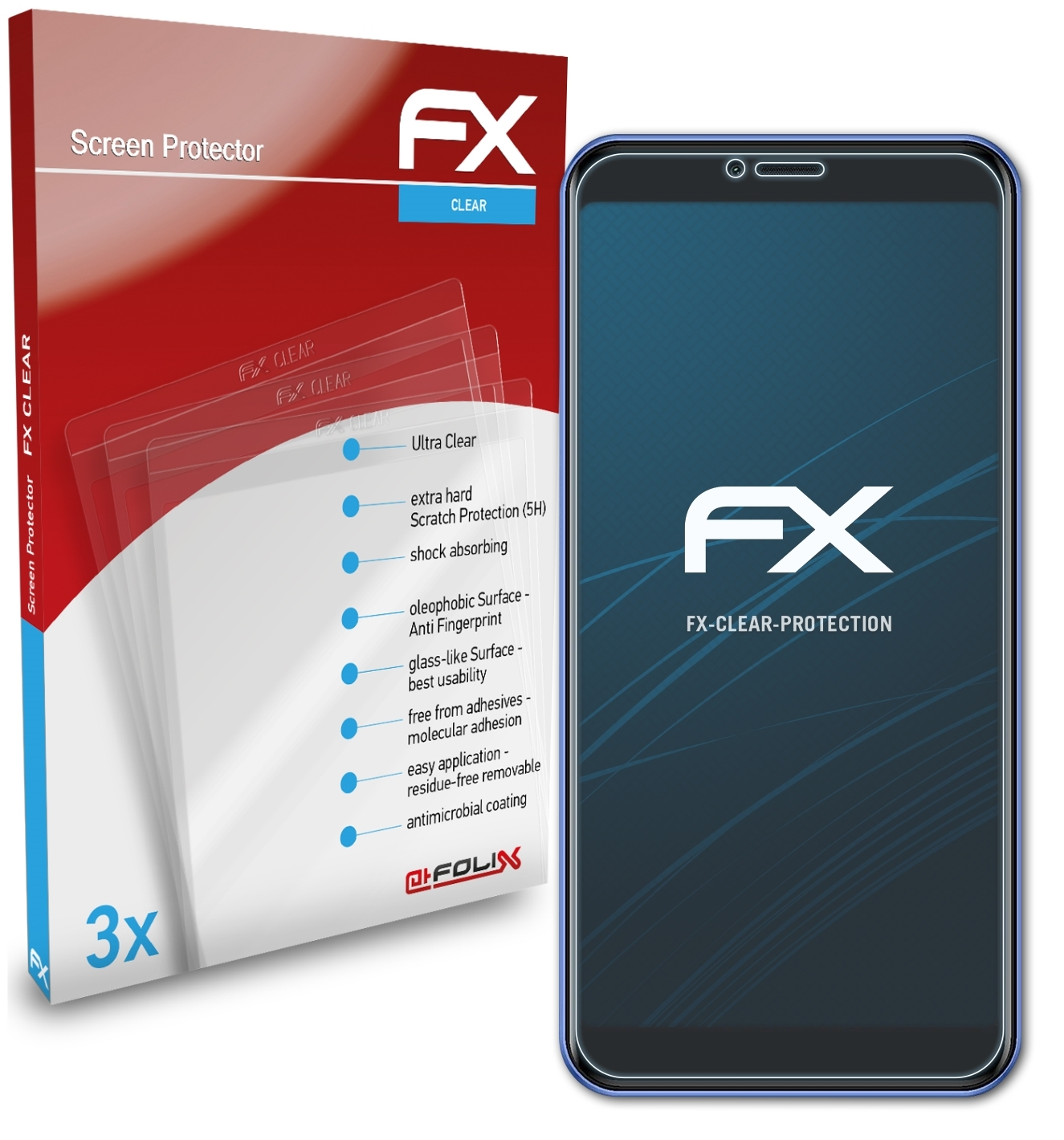 Displayschutz(für 3x KXD FX-Clear ATFOLIX 6A)