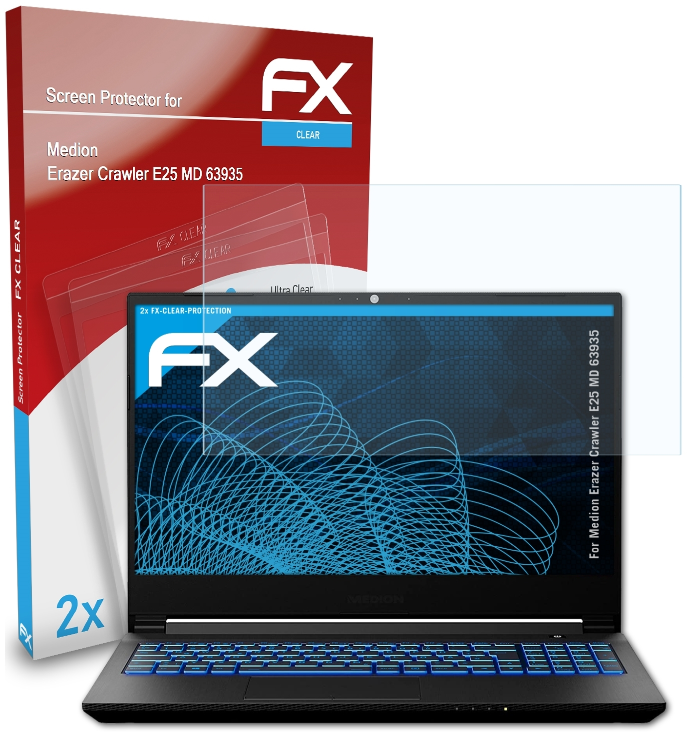 ATFOLIX 2x Crawler E25 Displayschutz(für Medion (MD FX-Clear Erazer 63935))