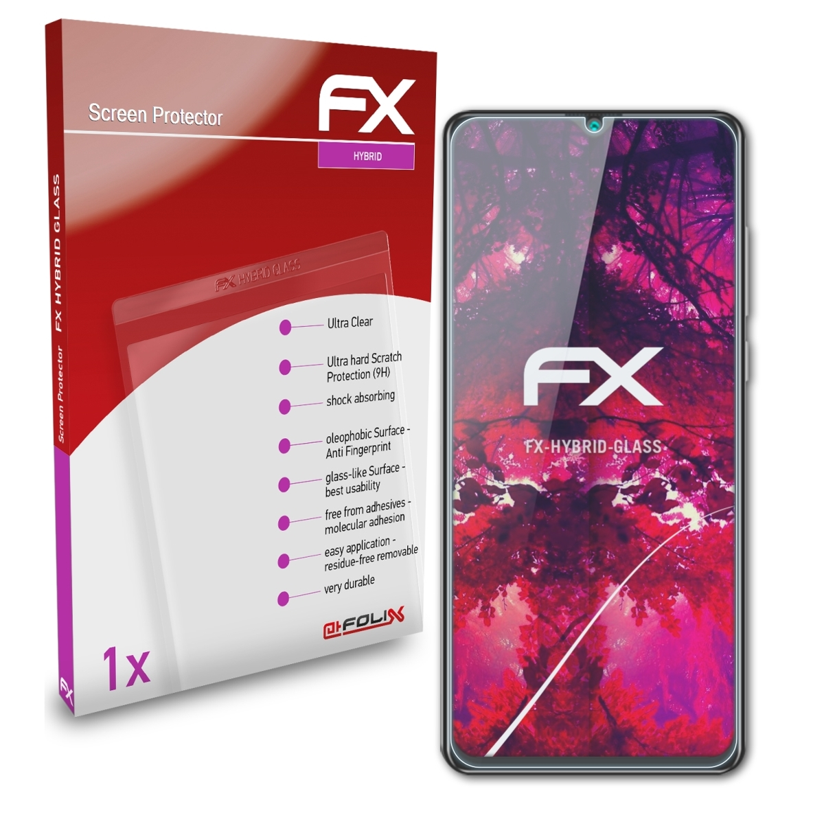 ATFOLIX FX-Hybrid-Glass K30 Pro) Schutzglas(für Hafury