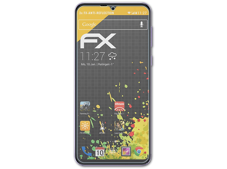 Note ATFOLIX 6P) Ulefone 3x FX-Antireflex Displayschutz(für