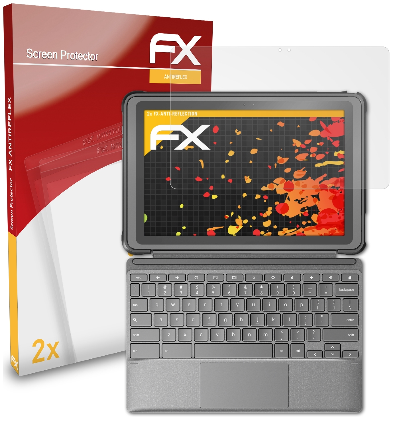 ATFOLIX 2x CZ1 FX-Antireflex Asus (CZ10000)) Displayschutz(für Chromebook Detachable