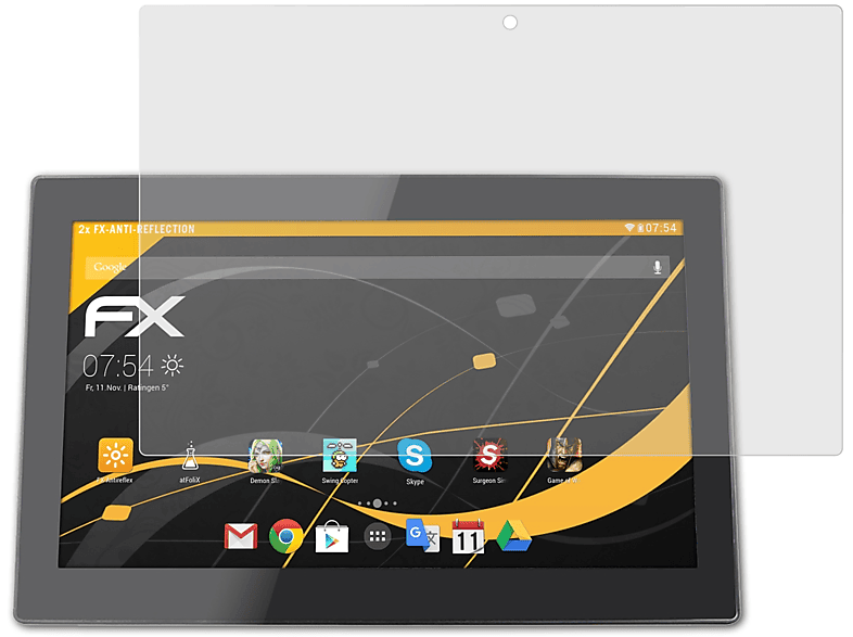 ATFOLIX 2x FX-Antireflex Displayschutz(für Xoro MegaPad 1404 V5) | Tabletschutzfolien