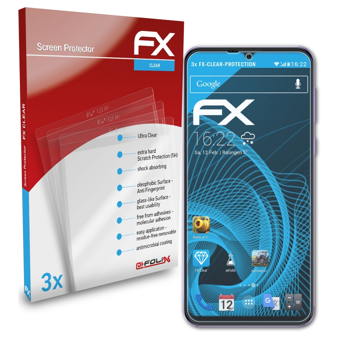 Ulefone 3x Displayschutz(für FX-Clear Note ATFOLIX 6P)