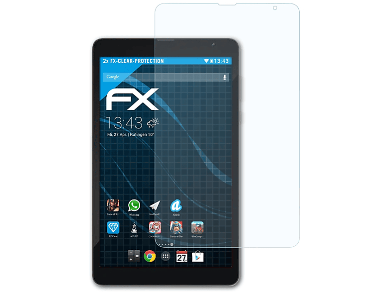ATFOLIX 2x FX-Clear Displayschutz(für Blackview 6) Tab