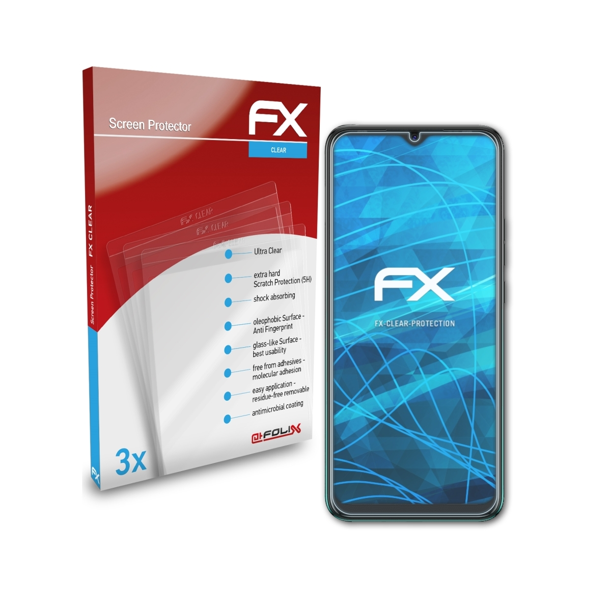 ATFOLIX 3x FX-Clear Displayschutz(für Tecno Air) 5 Spark