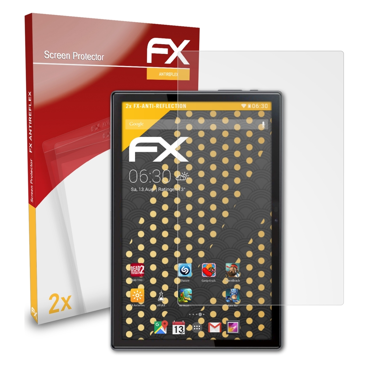 Notepad ATFOLIX Tablet) 2x Displayschutz(für FX-Antireflex Touch Dragon 102