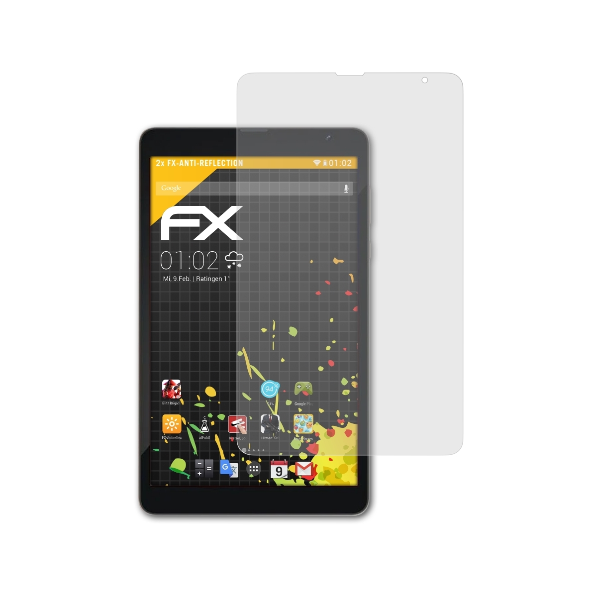ATFOLIX 2x 6) FX-Antireflex Blackview Tab Displayschutz(für