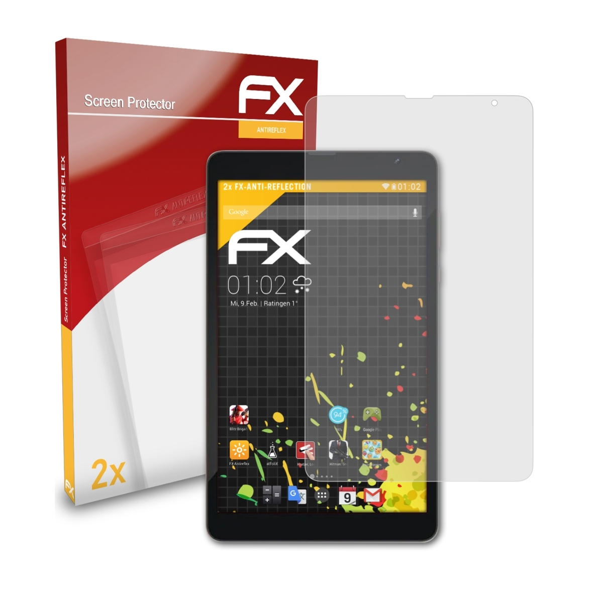 ATFOLIX 2x FX-Antireflex Displayschutz(für Blackview Tab 6)