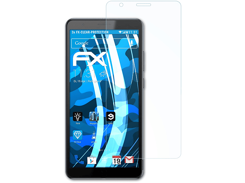 ATFOLIX 3x FX-Clear Displayschutz(für ZTE Blade A31 Plus)