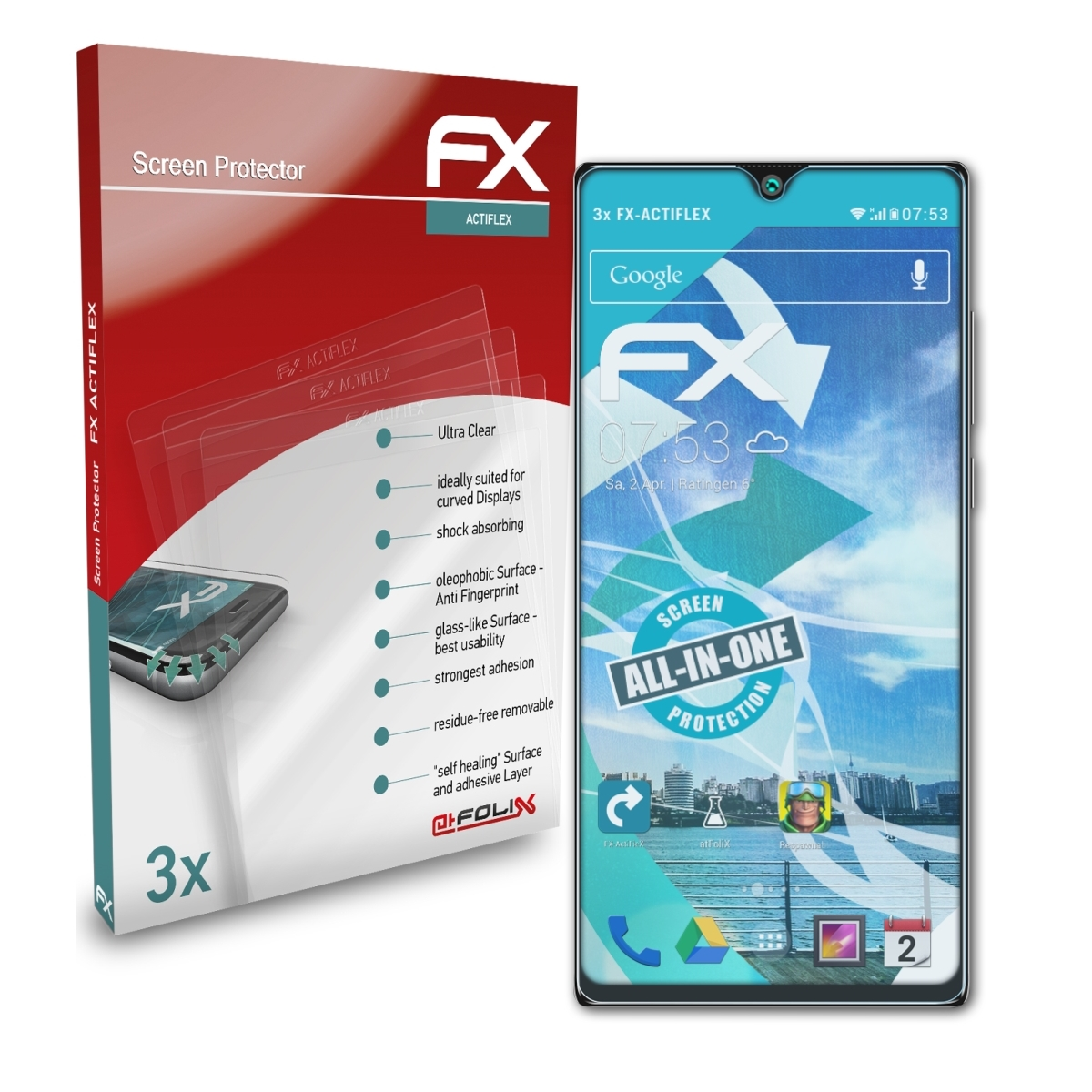 3x Displayschutz(für ATFOLIX G20) FX-ActiFleX Hafury