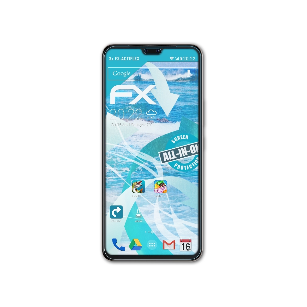 ATFOLIX 3x FX-ActiFleX Displayschutz(für Pro) V20 Vivo