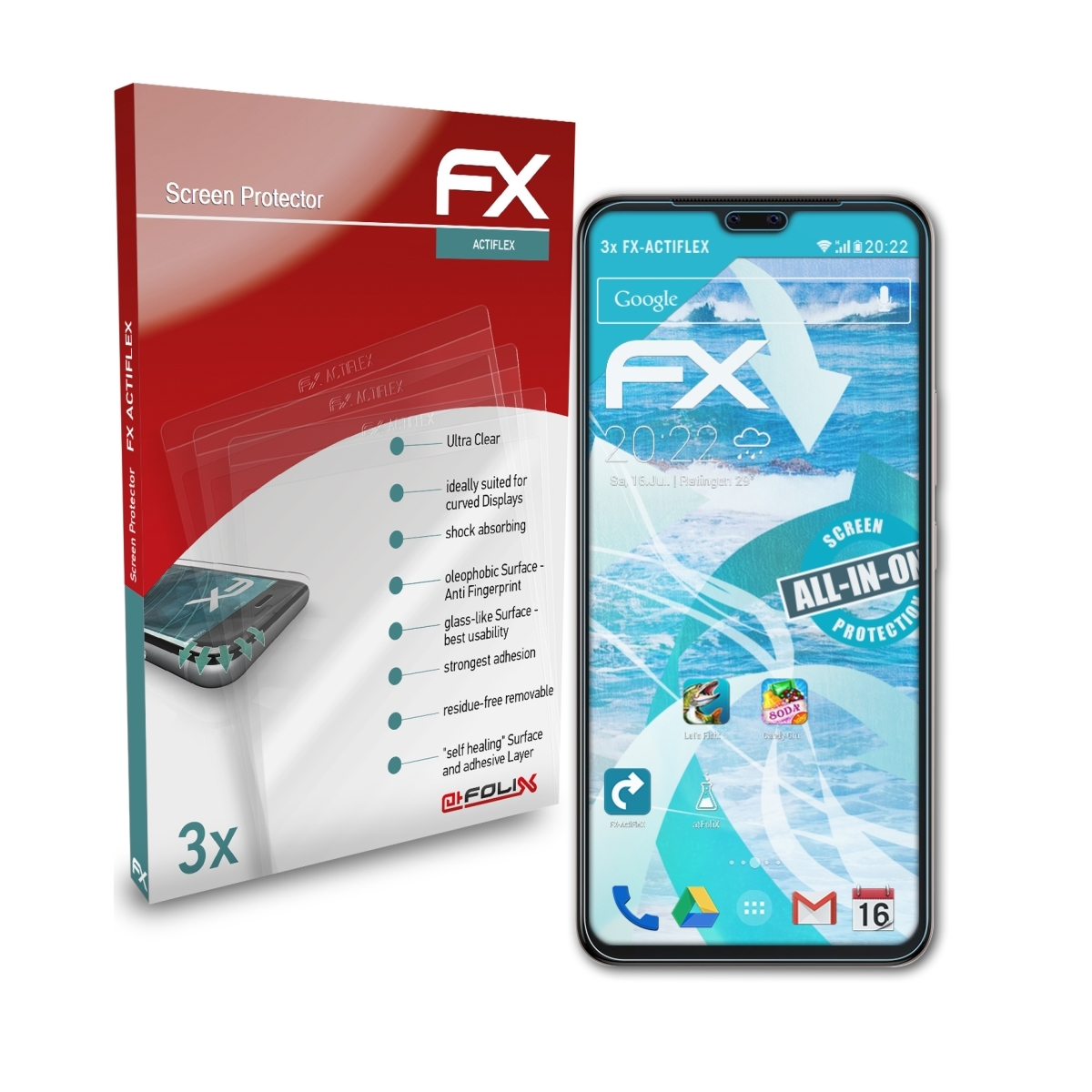3x FX-ActiFleX ATFOLIX Vivo Displayschutz(für V20 Pro)