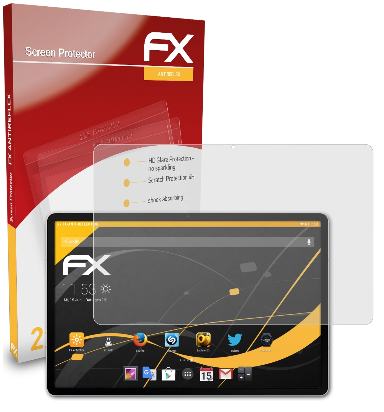 ATFOLIX 2x FX-Antireflex Displayschutz(für Samsung S8+) Tab Galaxy