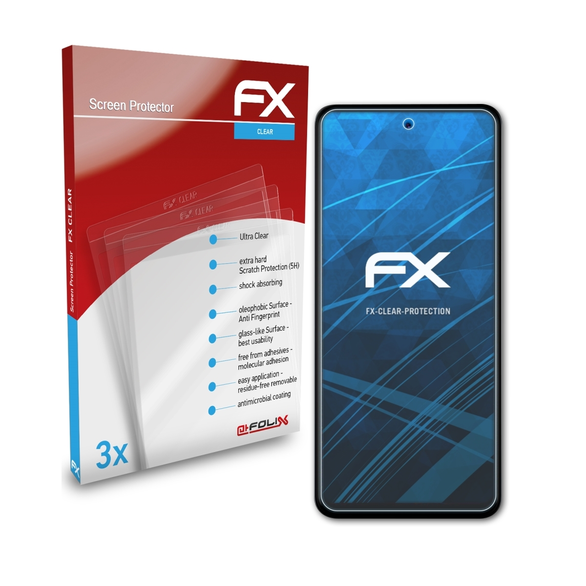 ATFOLIX 3x FX-Clear Displayschutz(für Mobile Nuu B15)