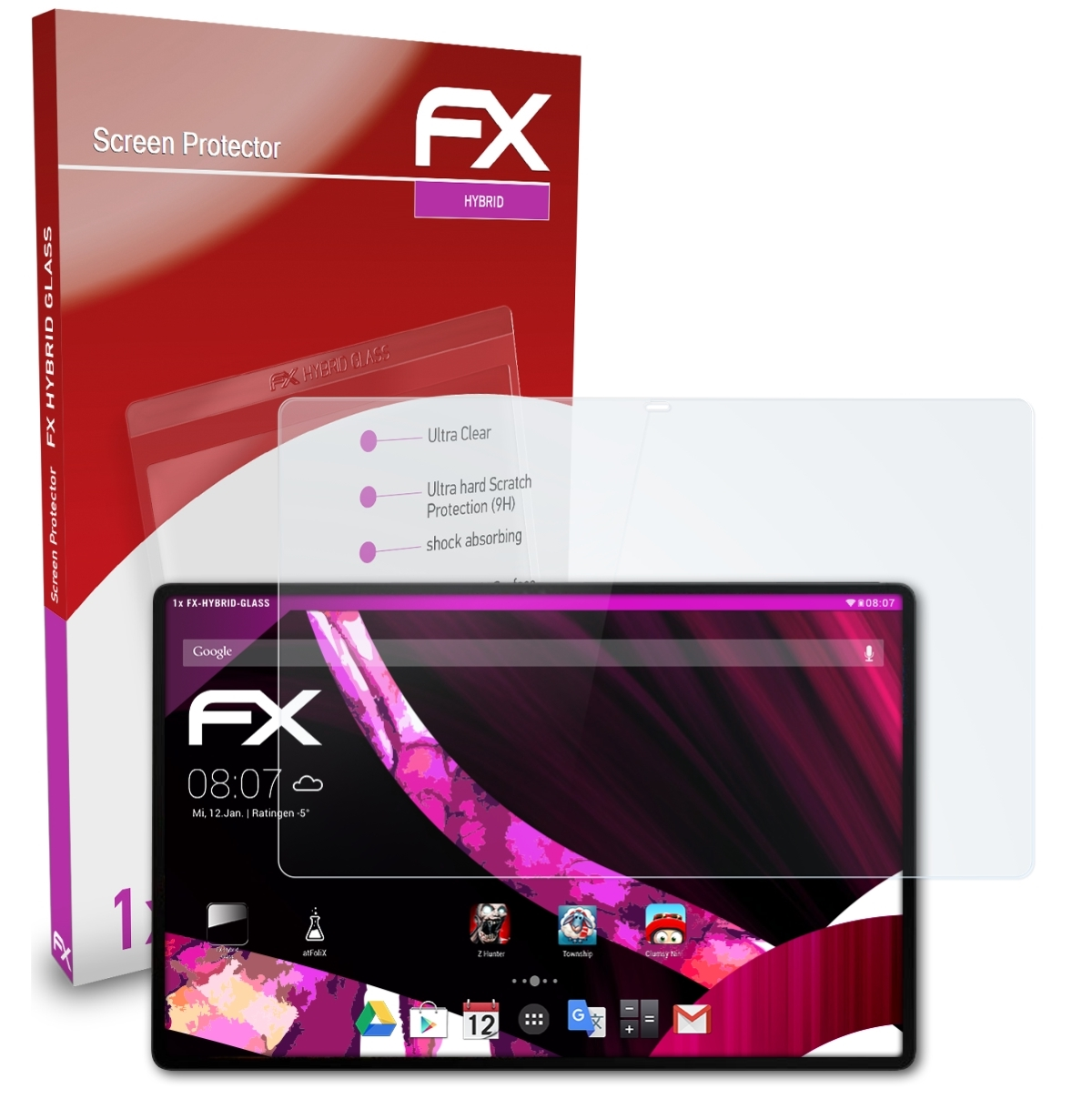 ATFOLIX FX-Hybrid-Glass Schutzglas(für Samsung Galaxy Ultra) Tab S8