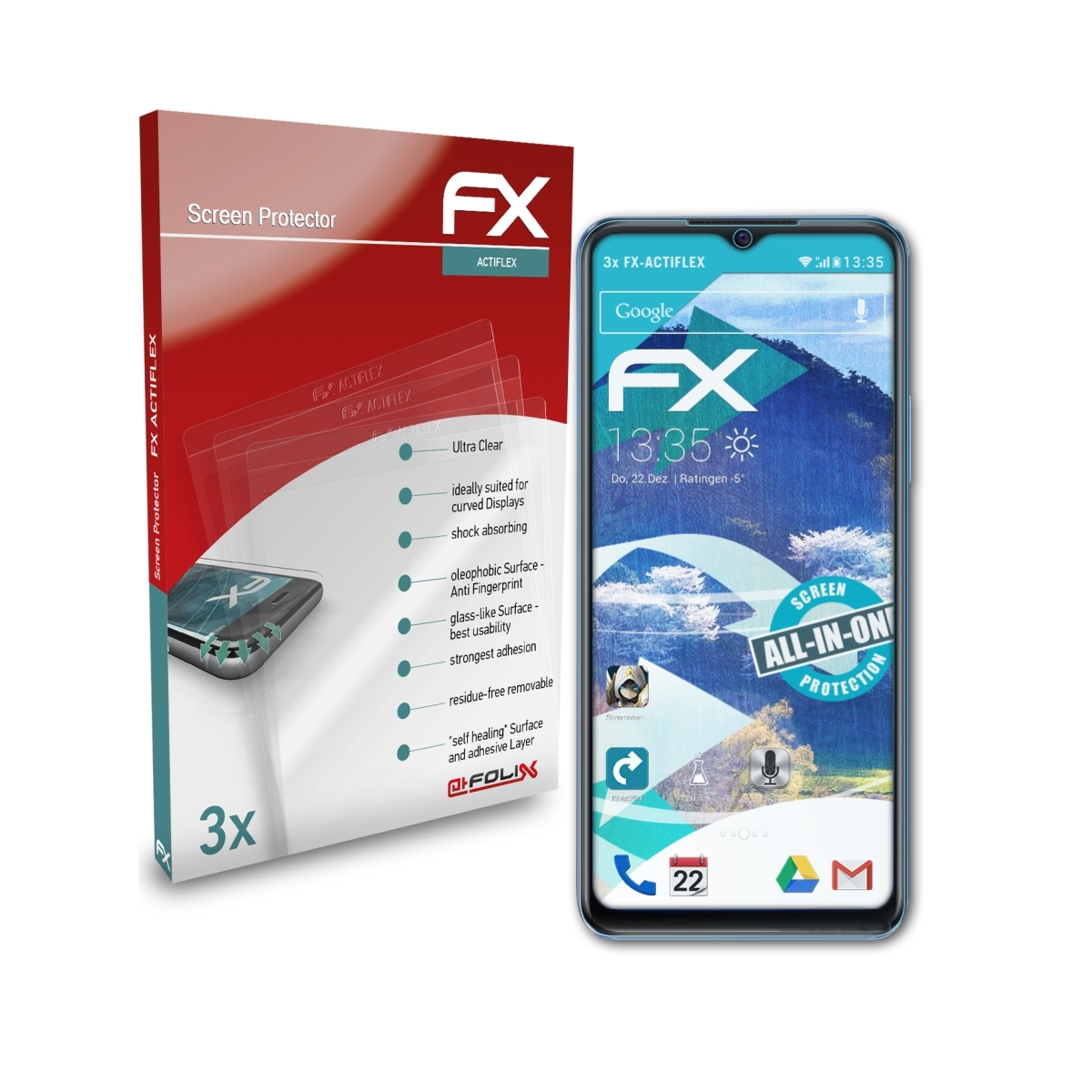 3x Vivo Displayschutz(für ATFOLIX 5G) FX-ActiFleX Y75