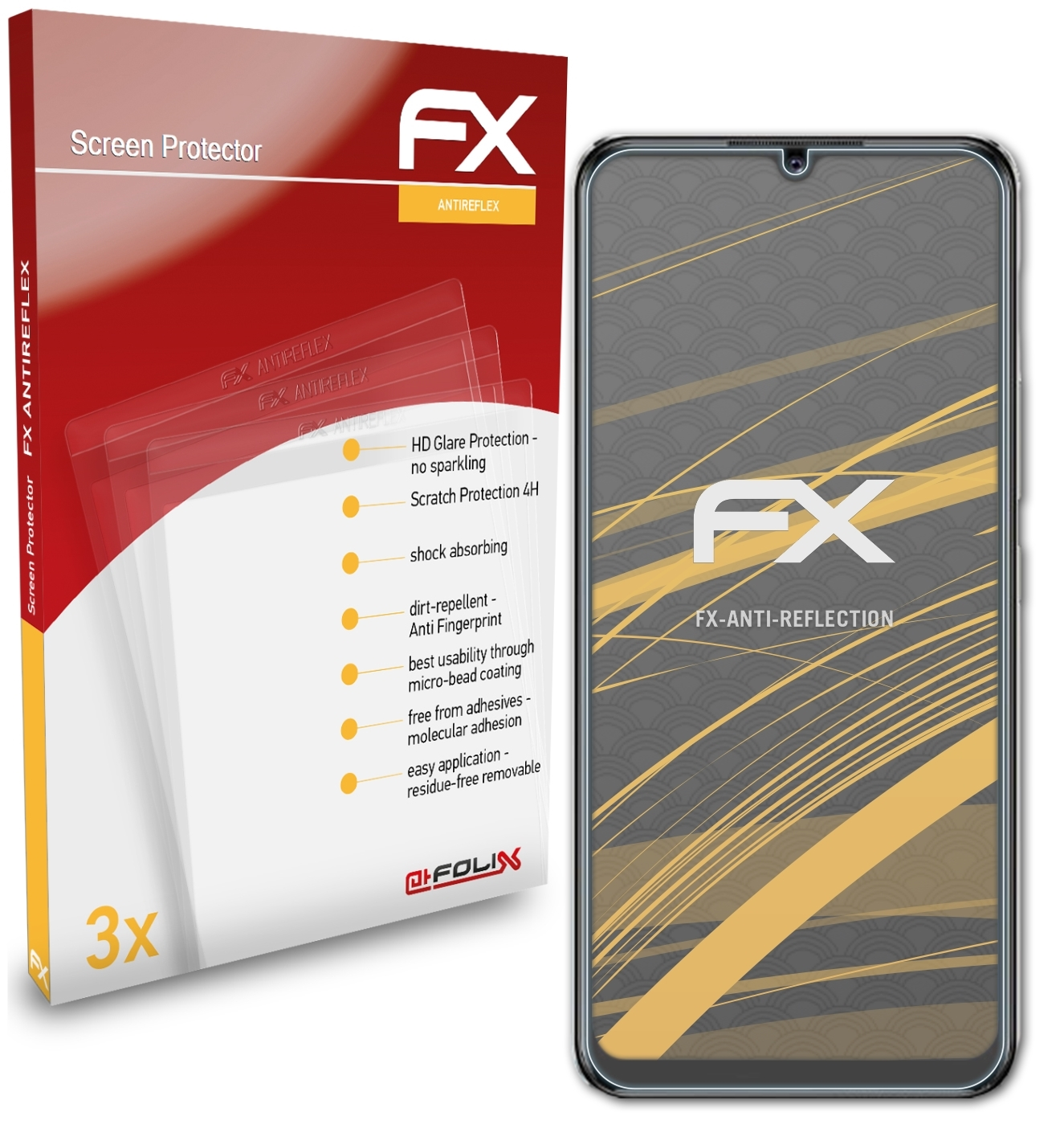 S10e) 3x Vivo ATFOLIX FX-Antireflex Displayschutz(für