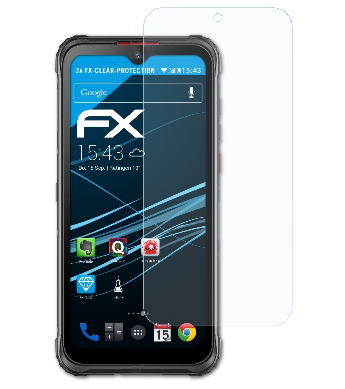 ATFOLIX 3x FX-Clear Displayschutz(für Hotwav Cyber 7)