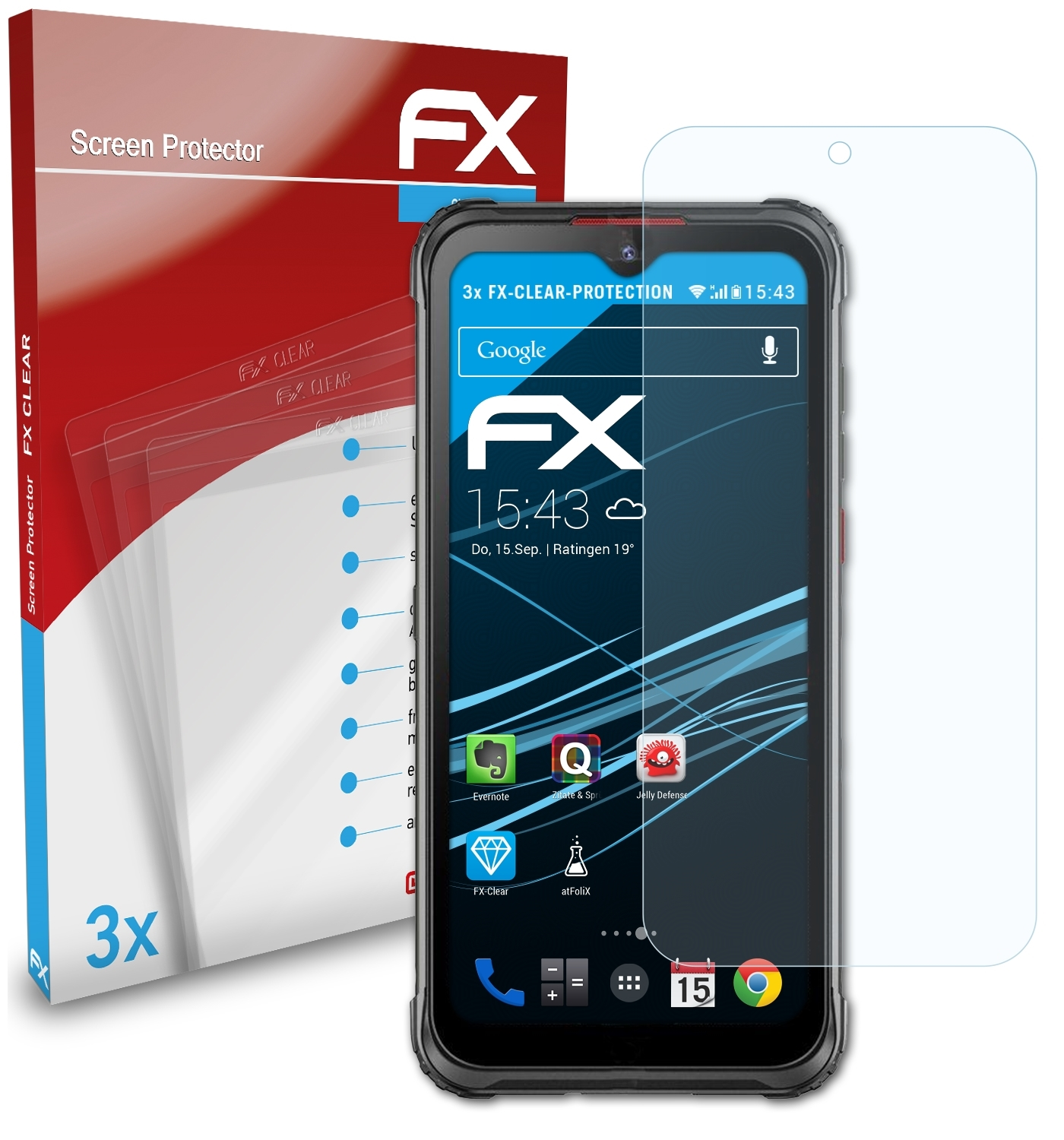ATFOLIX 3x FX-Clear Displayschutz(für Hotwav 7) Cyber