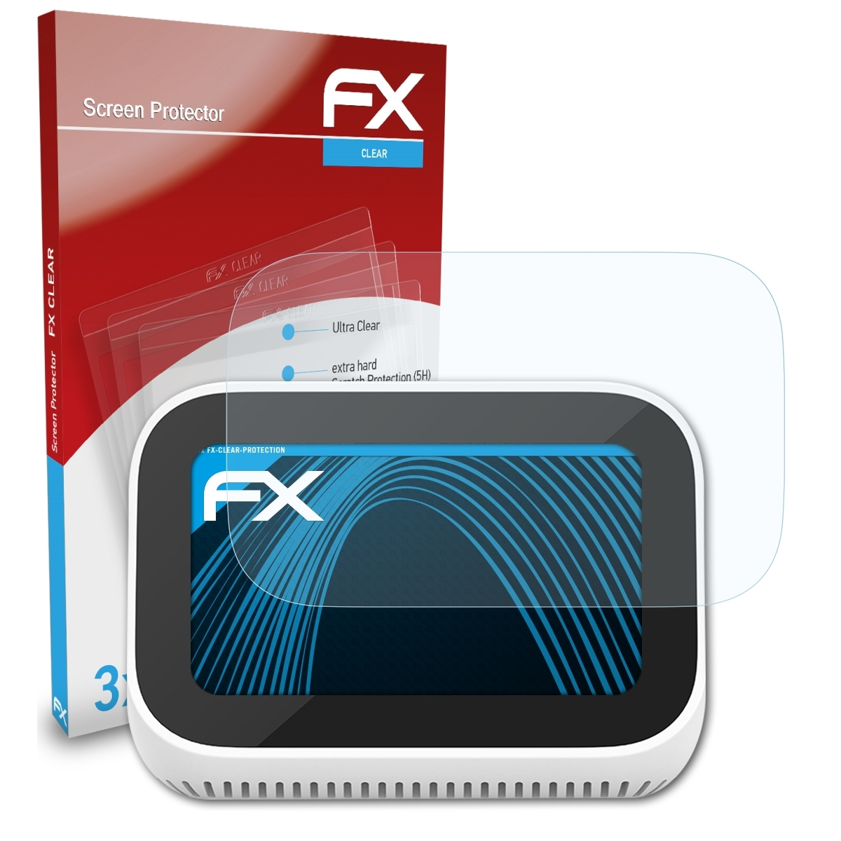 3x ATFOLIX Mi Displayschutz(für Xiaomi Clock) FX-Clear Smart