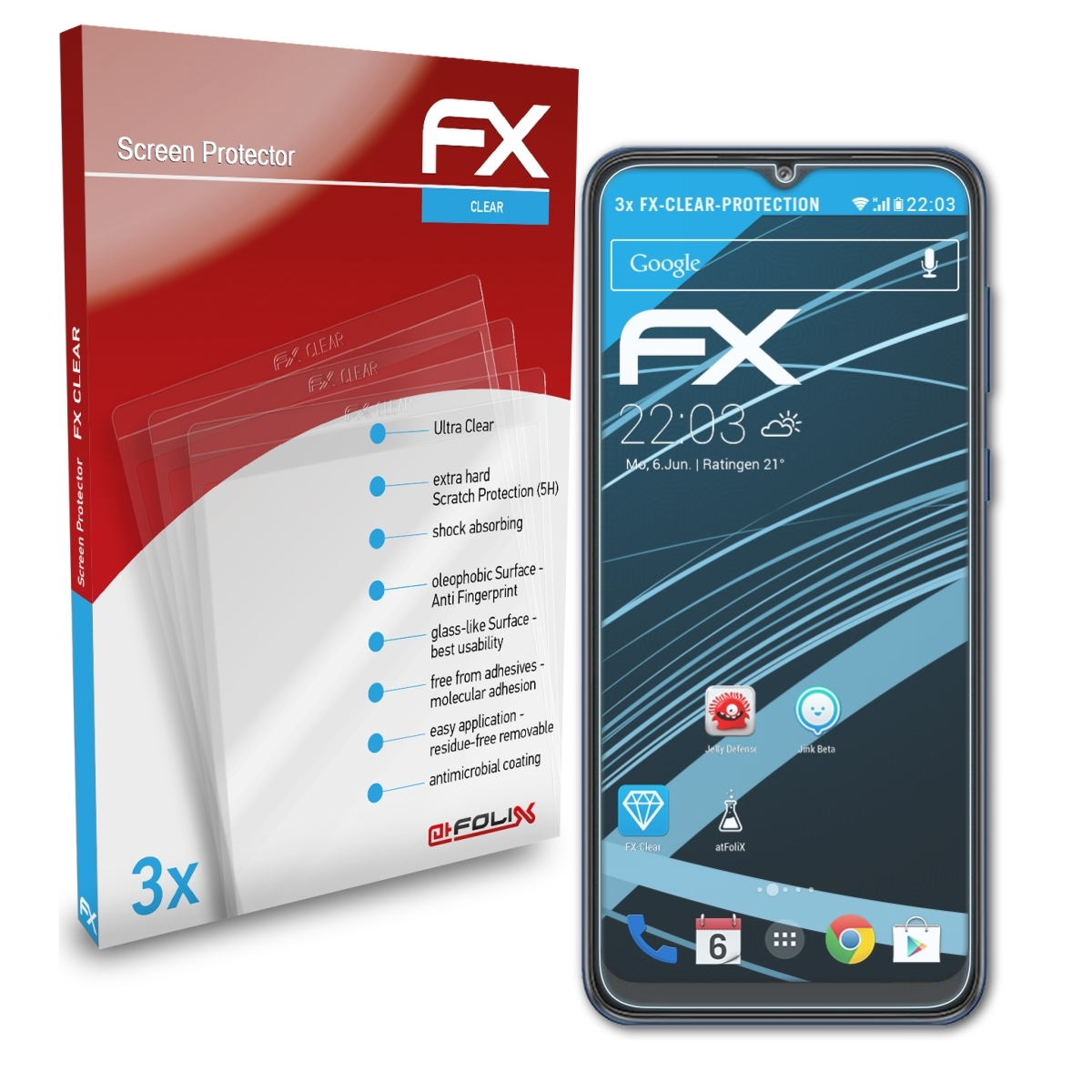 ATFOLIX 3x FX-Clear Samsung Core) A03 Galaxy Displayschutz(für