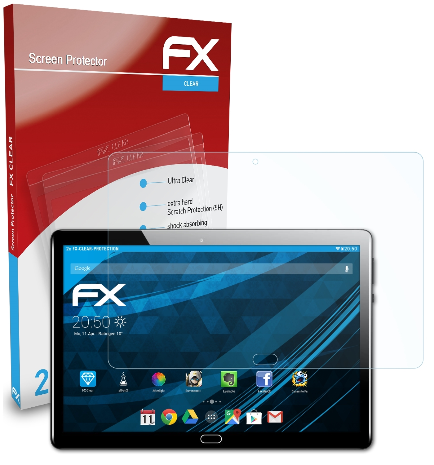 N10) ATFOLIX 2x Padgene Displayschutz(für FX-Clear