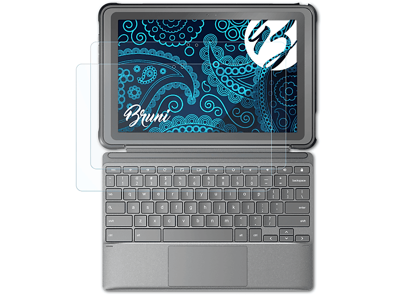 BRUNI 2x Basics-Clear Schutzfolie(für Asus Chromebook Detachable CZ1 (CZ10000))