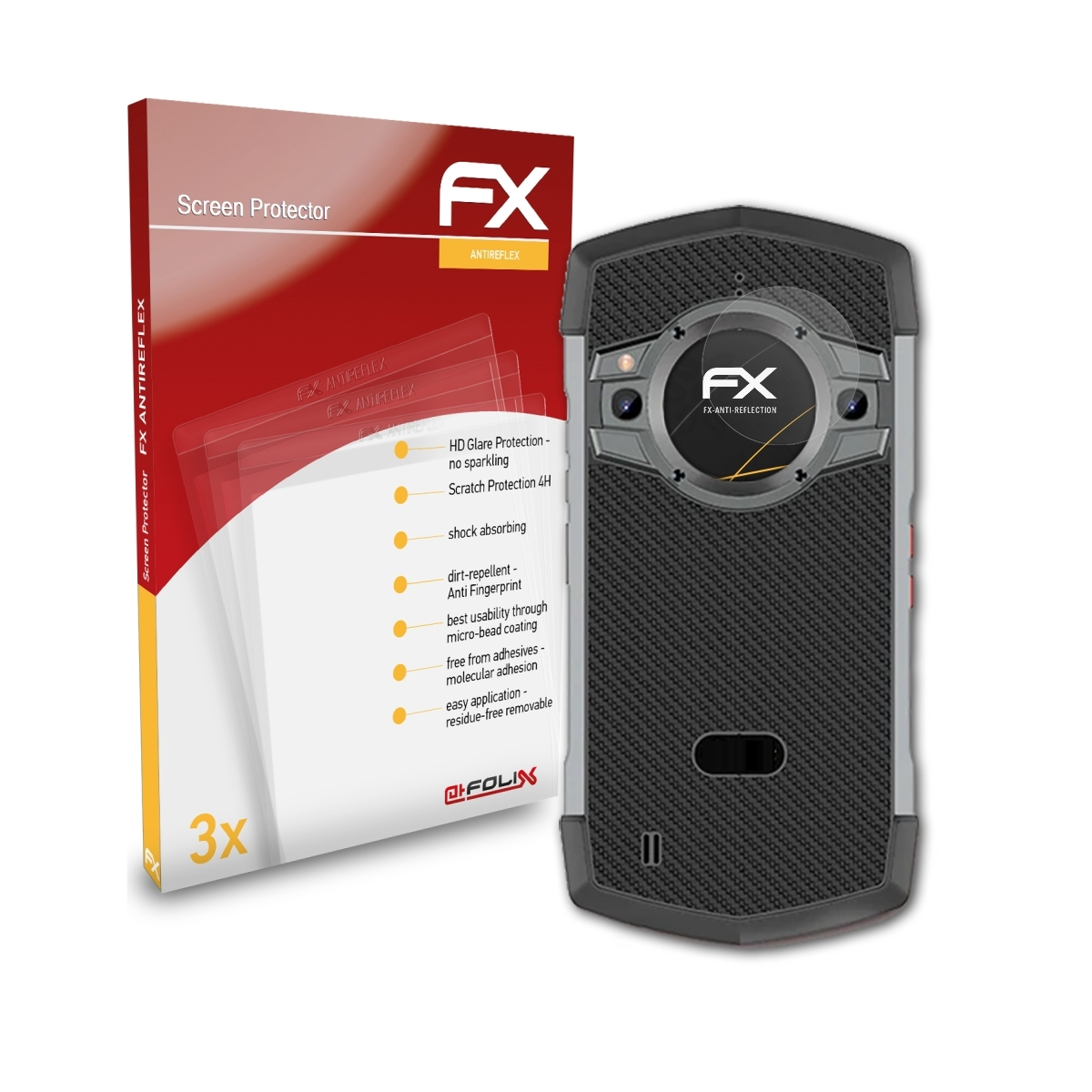 ATFOLIX 3x FX-Antireflex Displayschutz(für TickTock Unihertz Lens)