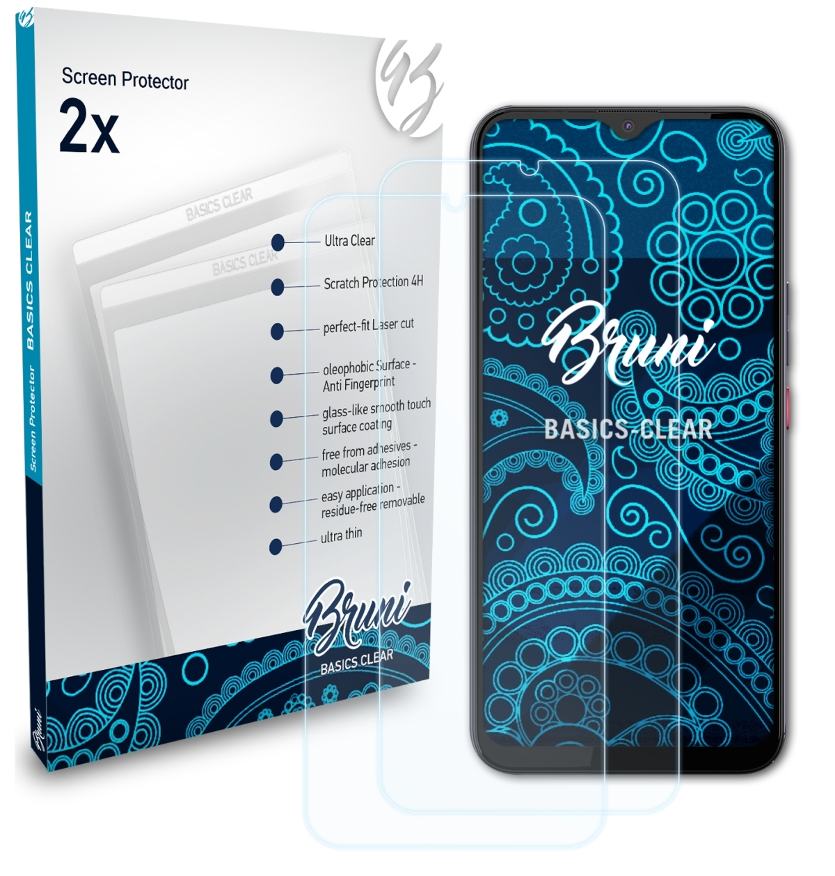 BRUNI 2x Basics-Clear GS5) Schutzfolie(für Gigaset
