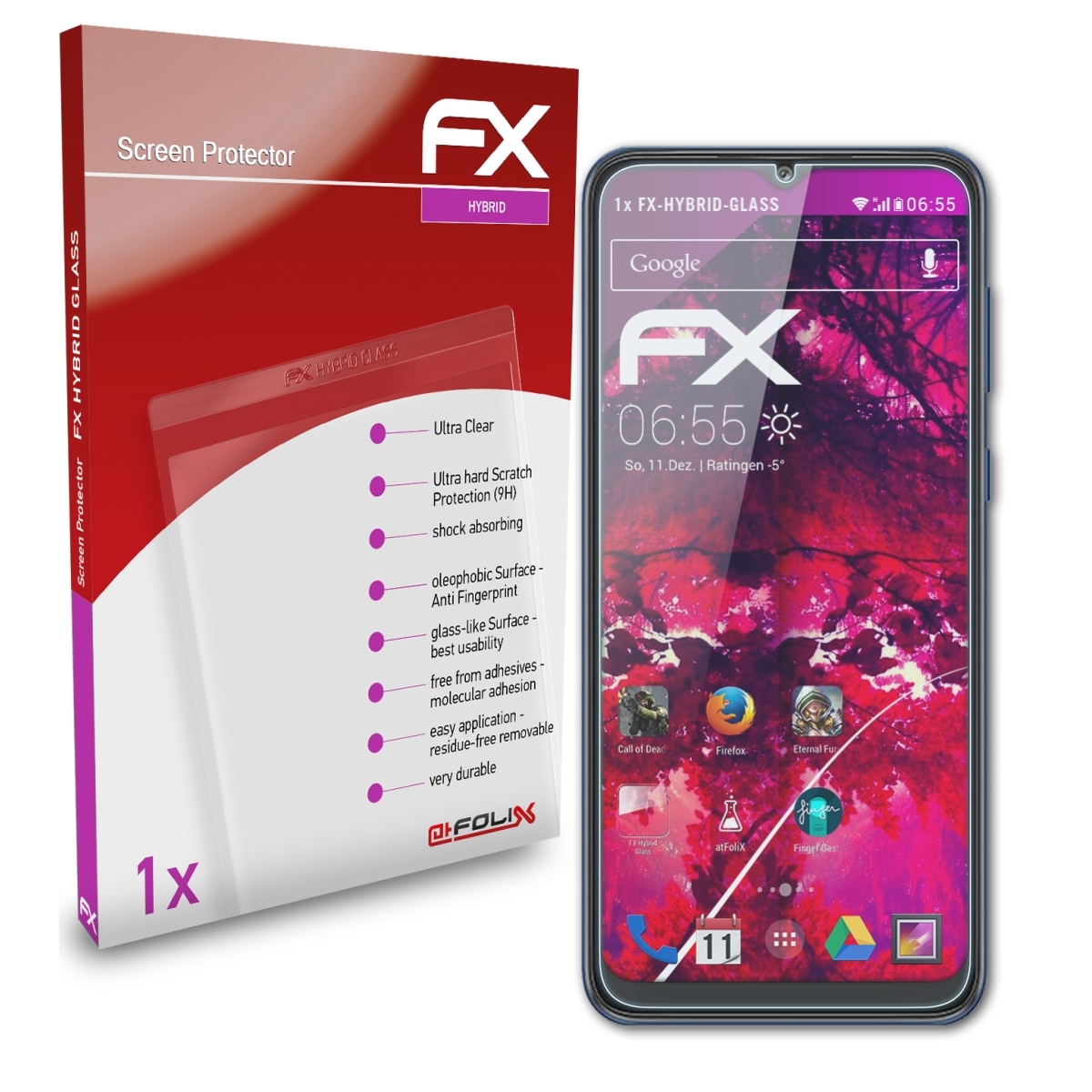 ATFOLIX FX-Hybrid-Glass Galaxy Samsung Schutzglas(für A03 Core)