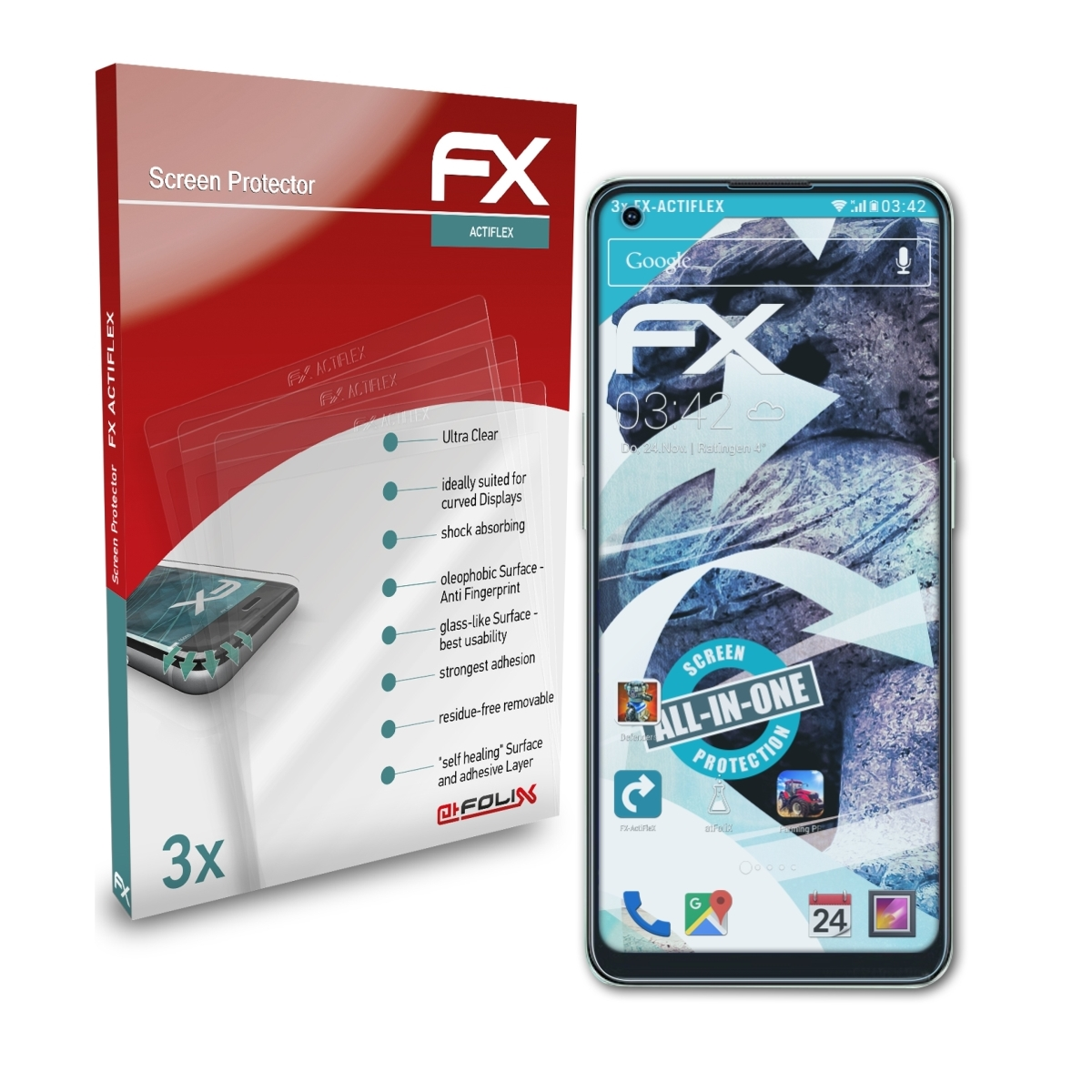 5G) Displayschutz(für Oppo Z FX-ActiFleX ATFOLIX Reno7 3x