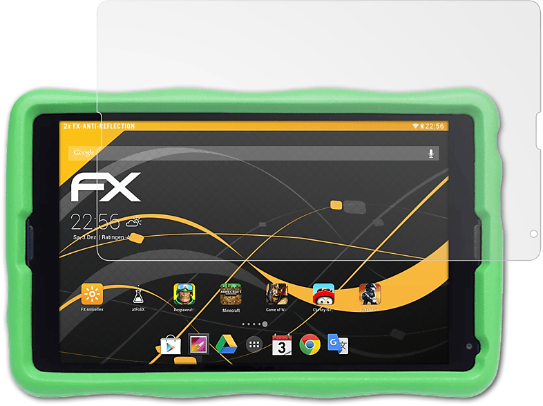 ATFOLIX 2x FX-Antireflex Displayschutz(für Medion LIFETAB E10440 (MD60518))