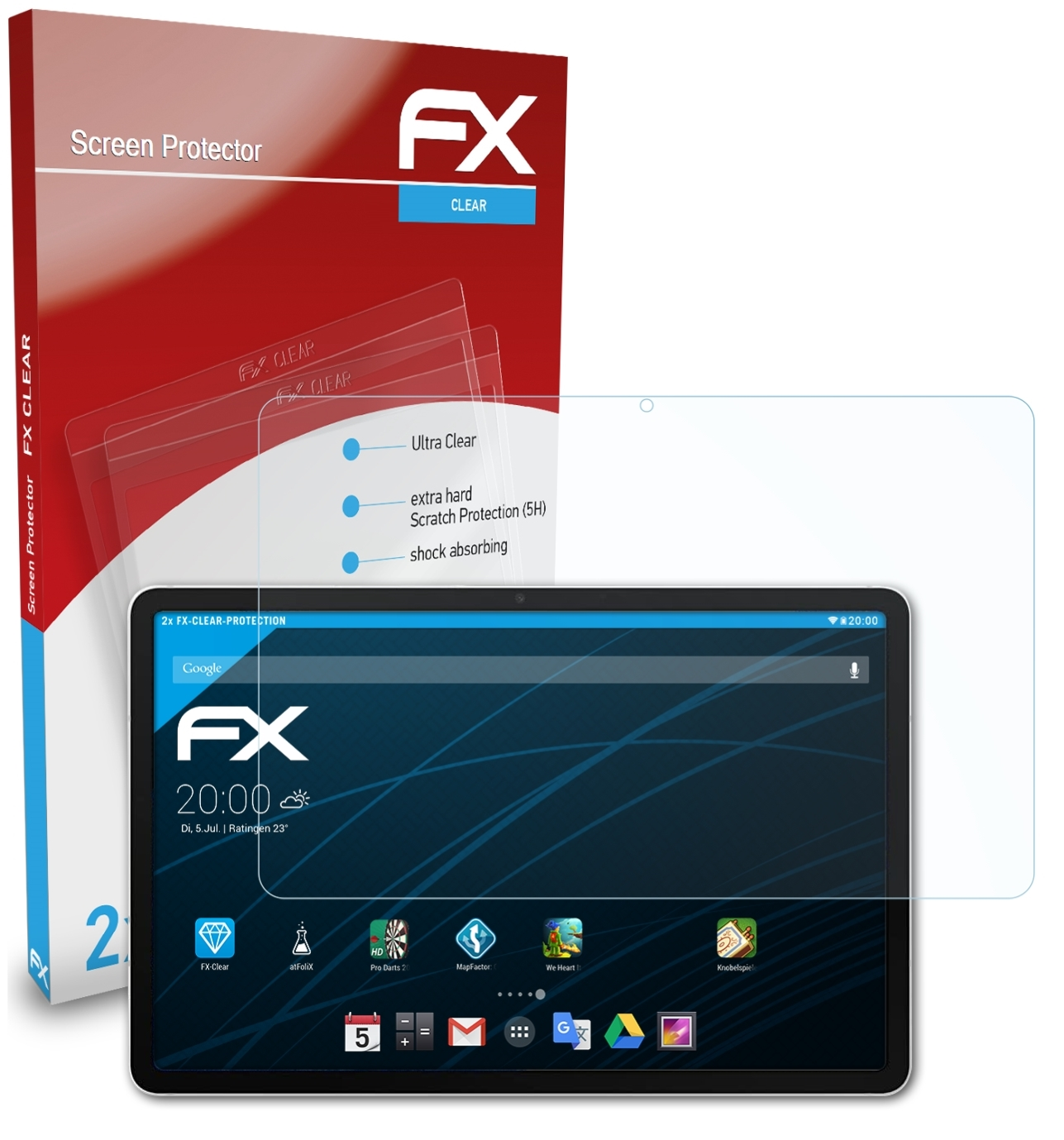 ATFOLIX 2x FX-Clear Displayschutz(für S8) Galaxy Samsung Tab