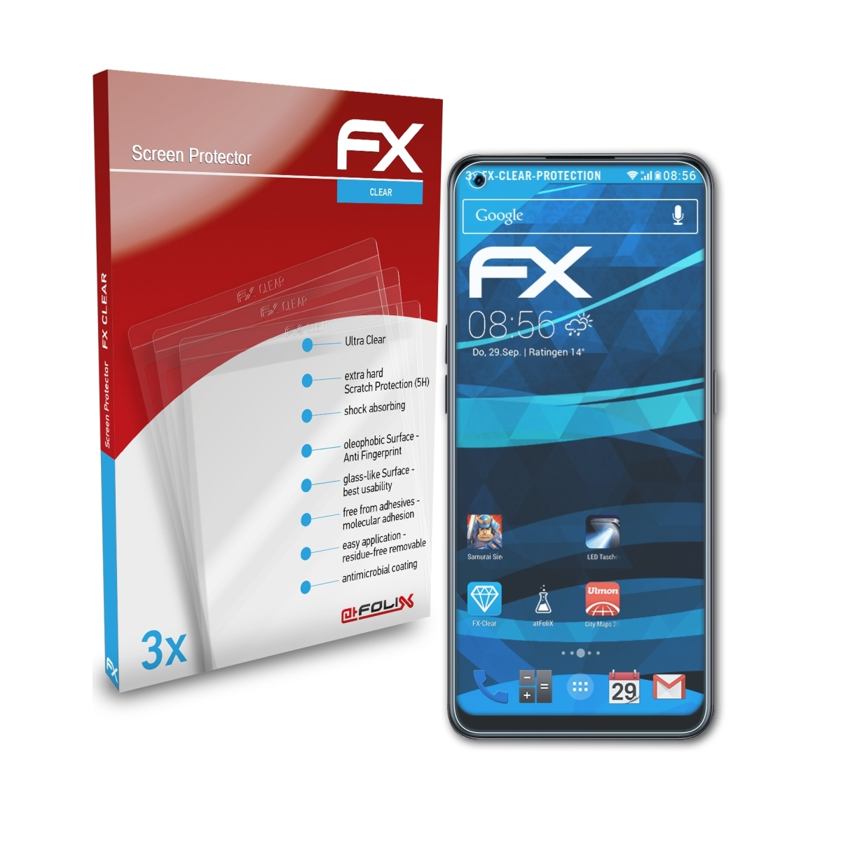 ATFOLIX 3x FX-Clear Displayschutz(für OnePlus CE 5G) Nord 2