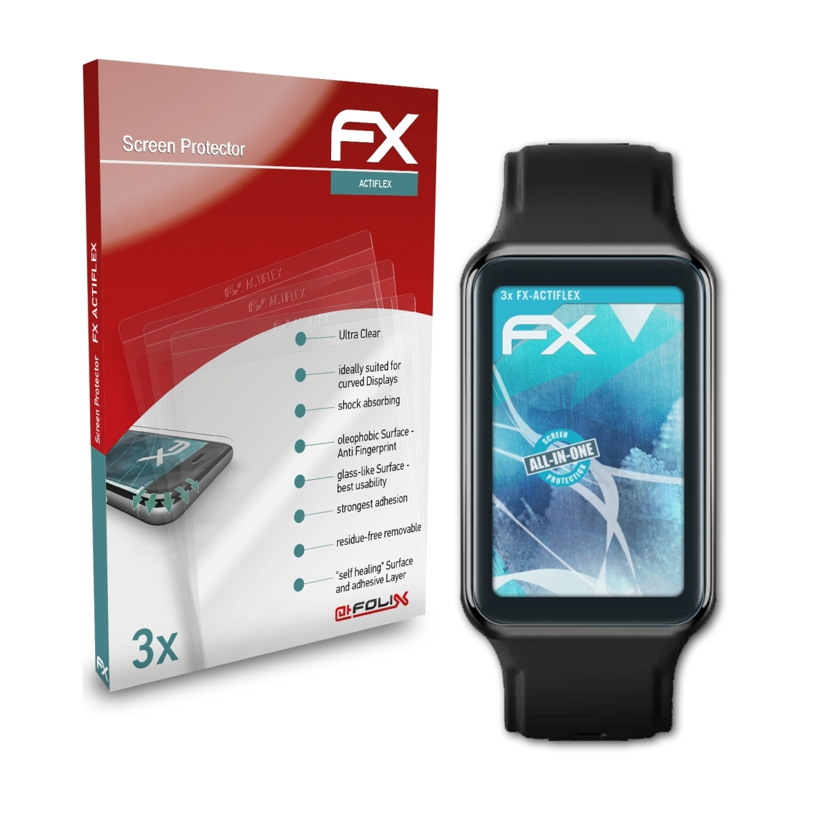 3x Oppo ATFOLIX Free) Displayschutz(für Watch FX-ActiFleX