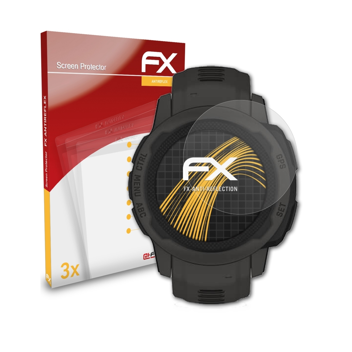 (40mm)) ATFOLIX Garmin Instinct Displayschutz(für FX-Antireflex 3x 2S