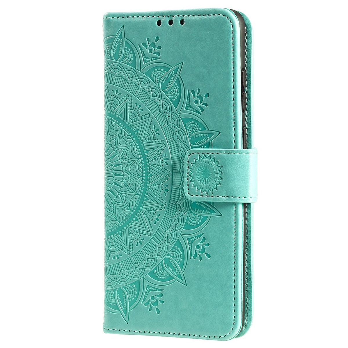 Samsung, Klapphülle A23, mit Muster, Mandala Grün COVERKINGZ Bookcover, Galaxy