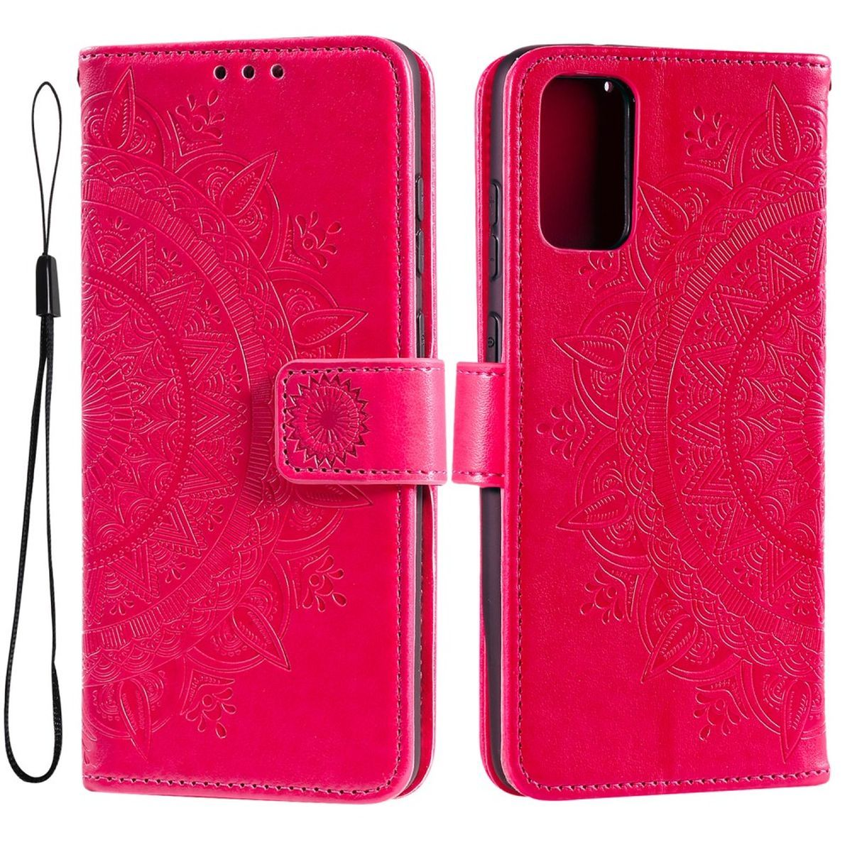 COVERKINGZ Klapphülle mit Mandala Muster, Pink Samsung, M23 Galaxy Bookcover, 5G