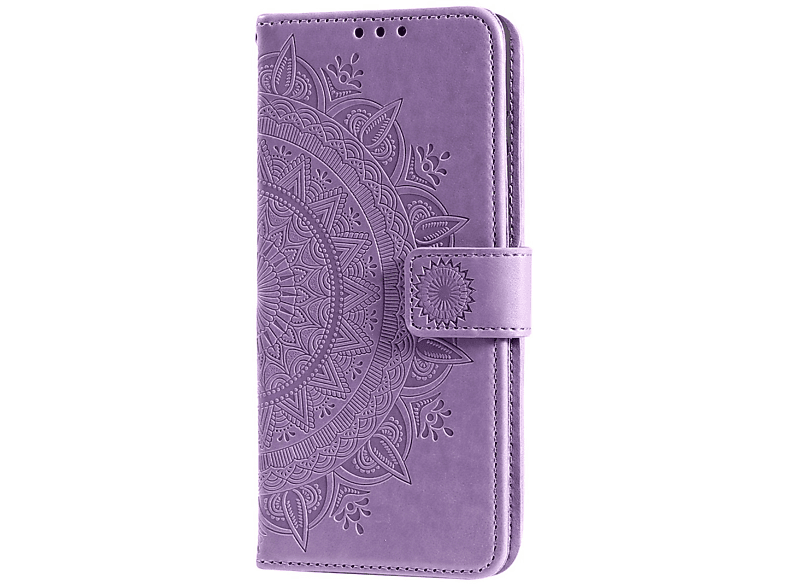 COVERKINGZ Klapphülle mit Mandala Muster, Bookcover, Samsung, Galaxy A23, Lila