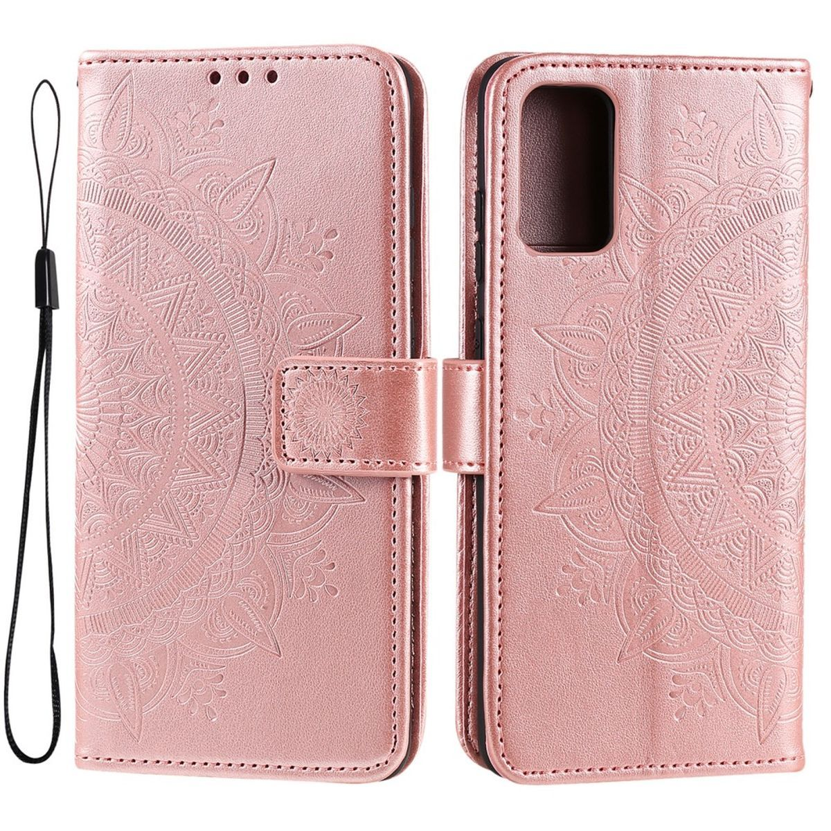 Samsung, Rosegold Muster, Klapphülle COVERKINGZ Bookcover, M23 Mandala 5G, Galaxy mit