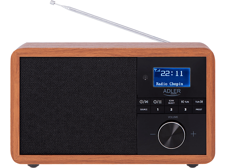 Radio, 1184 AM, FM, DAB+, ADLER AD Bluetooth, braun