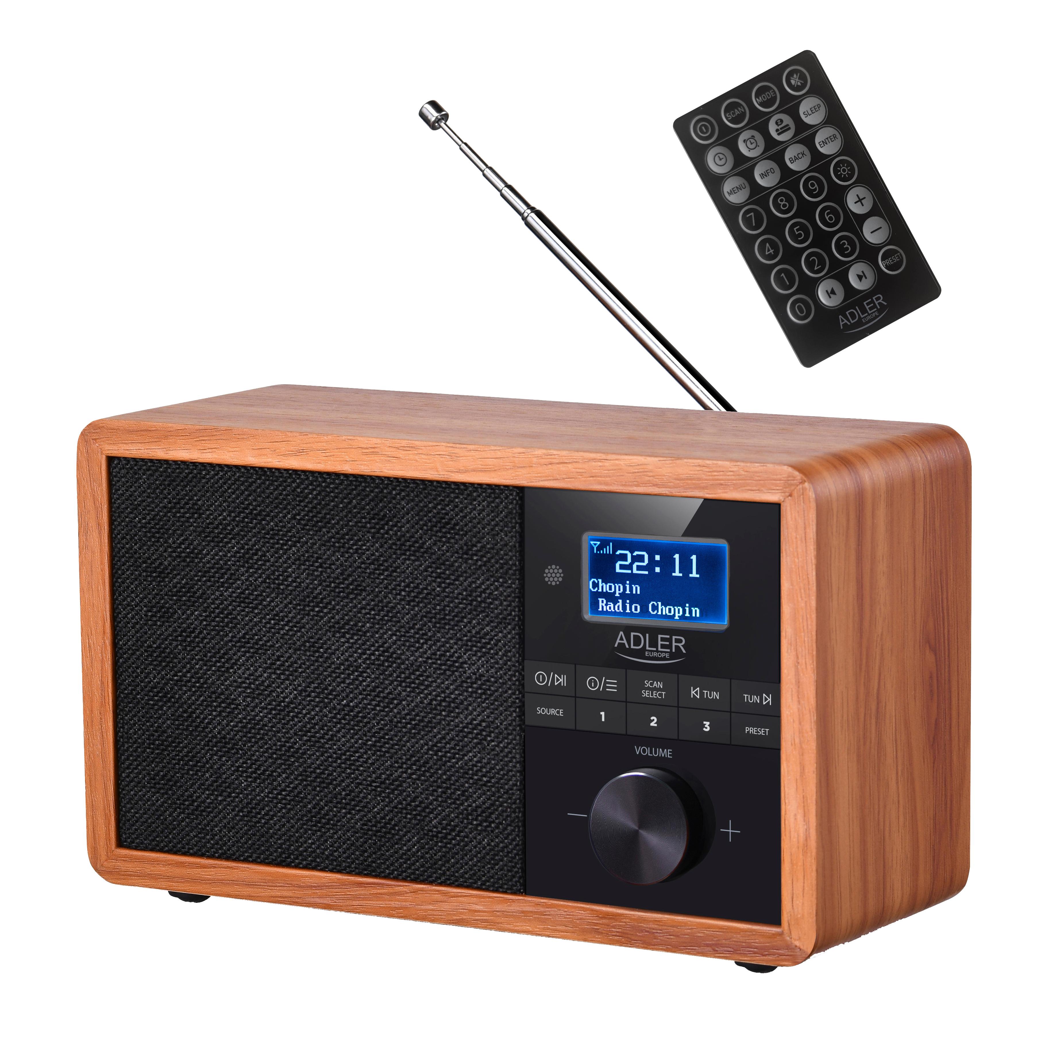 AD ADLER FM, DAB+, 1184 AM, braun Radio, Bluetooth,