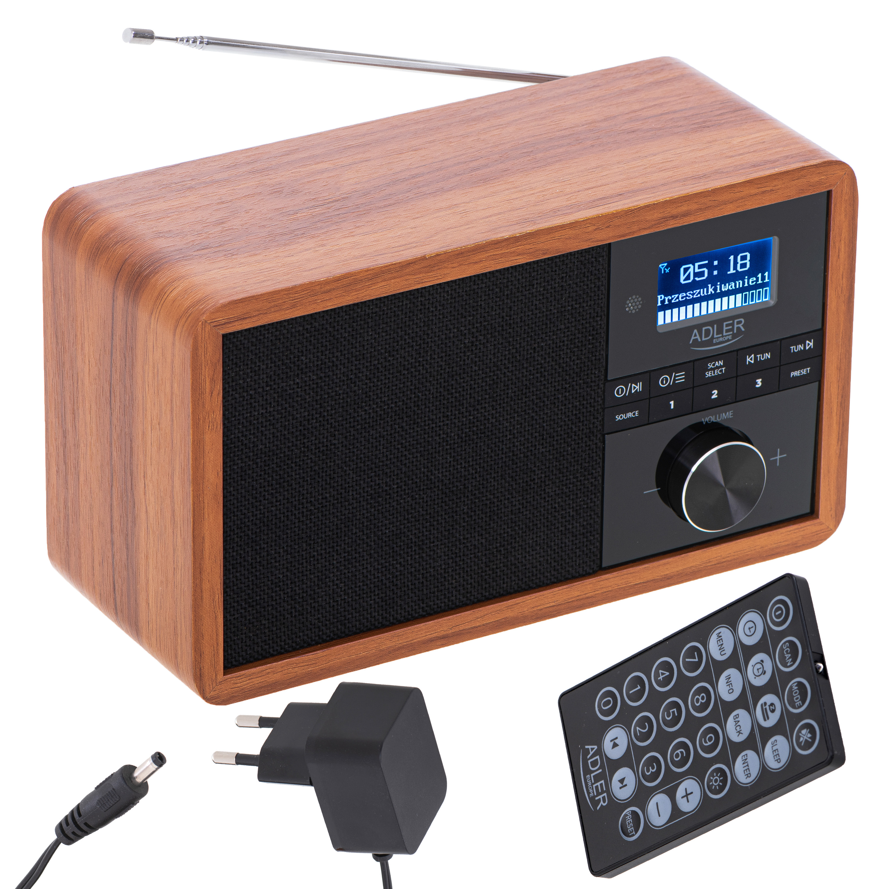 AD 1184 AM, ADLER Radio, DAB+, braun FM, Bluetooth,