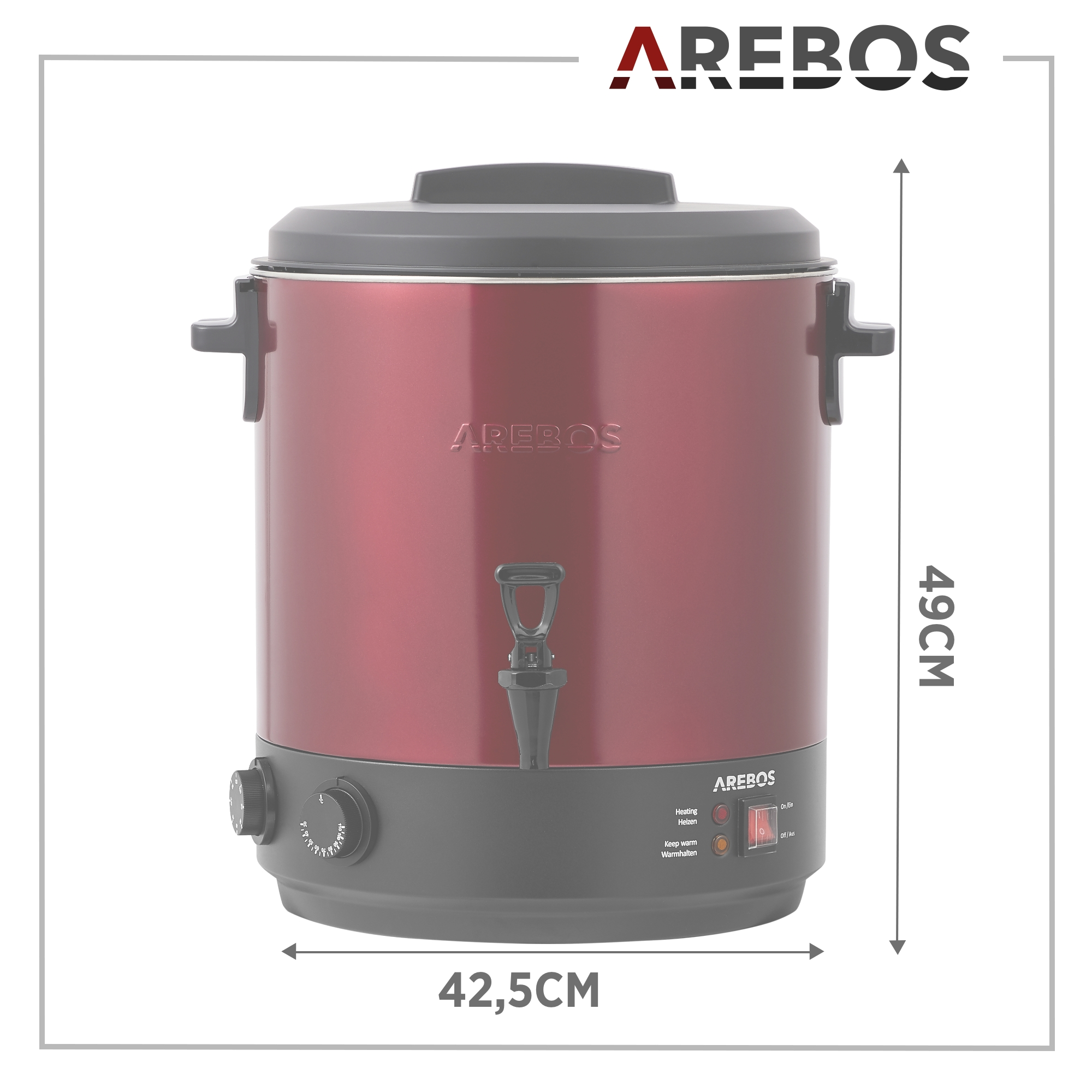 Heißgetränke Watt) AREBOS Spender (1800 Einkochautomat