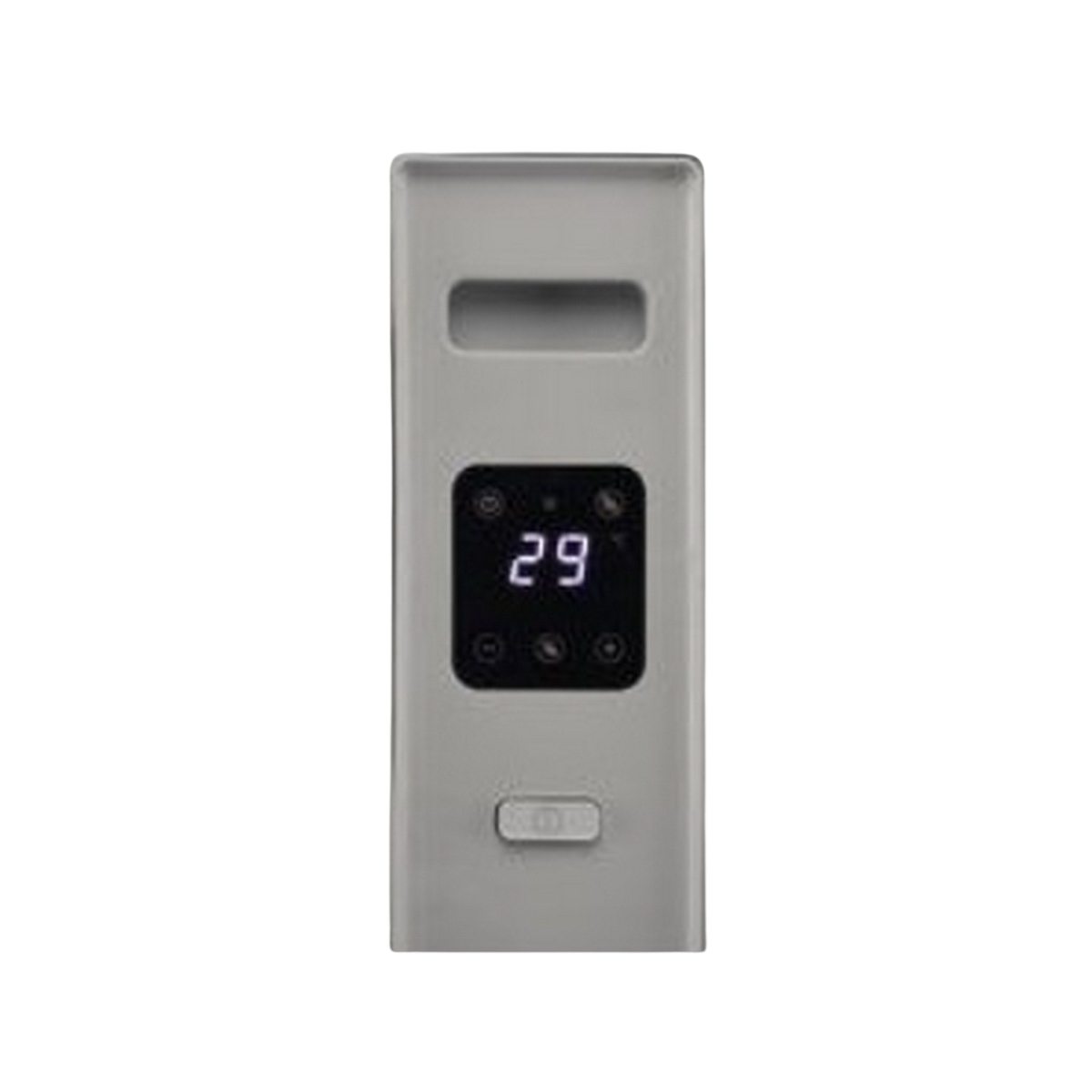 Szary panel sterowania, pokazujący cyfrowy wyświetlacz 29. Czarne tło.