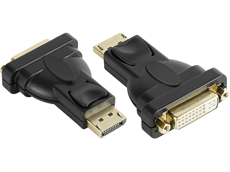 GOOD CONNECTIONS m vergoldete an Displayport, Stecker 24K 0,063 Buchse, 24+5 schwarz, DVI-I Kontakte, Adapter
