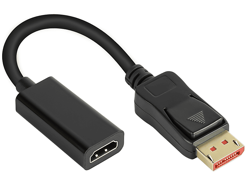 GOOD CONNECTIONS Adapterkabel  1.4 Stecker an HDMI 2.0b Buchse, 4K @60Hz, vergoldete Kontakte, ca. 20cm, Displayport, 0,2 m