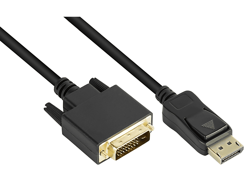 GOOD CONNECTIONS Anschlusskabel  an DVI-D 24+1 Stecker, Full HD, CU, schwarz, 1m, Displayport, 1 m