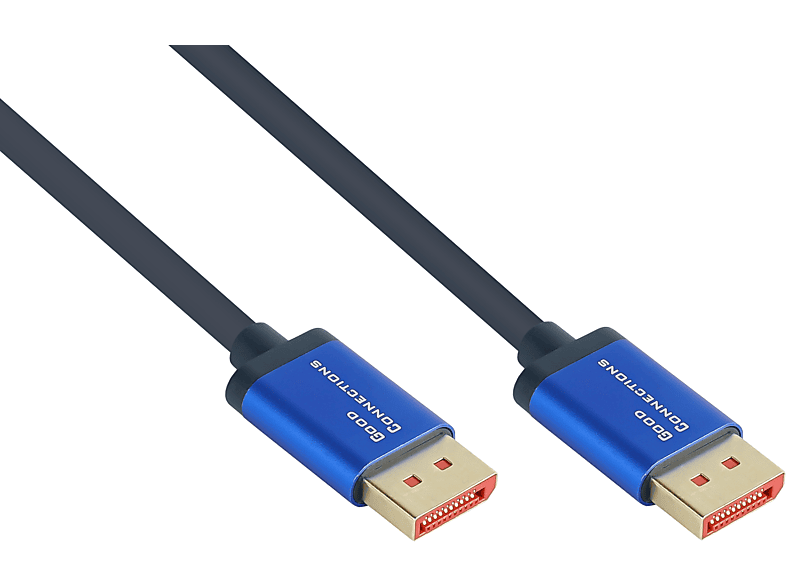 GOOD CONNECTIONS 1.4 SmartFLEX Kabel, 8K UHD-2 / 4K UHD, Aluminiumgehäuse, CU, dunkelblau, 1m, Displayport, 1 m